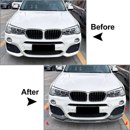 Bumper Lip Spoiler Splitter for BMW X3 F25 X4 F26 M Sport (2014-2018)