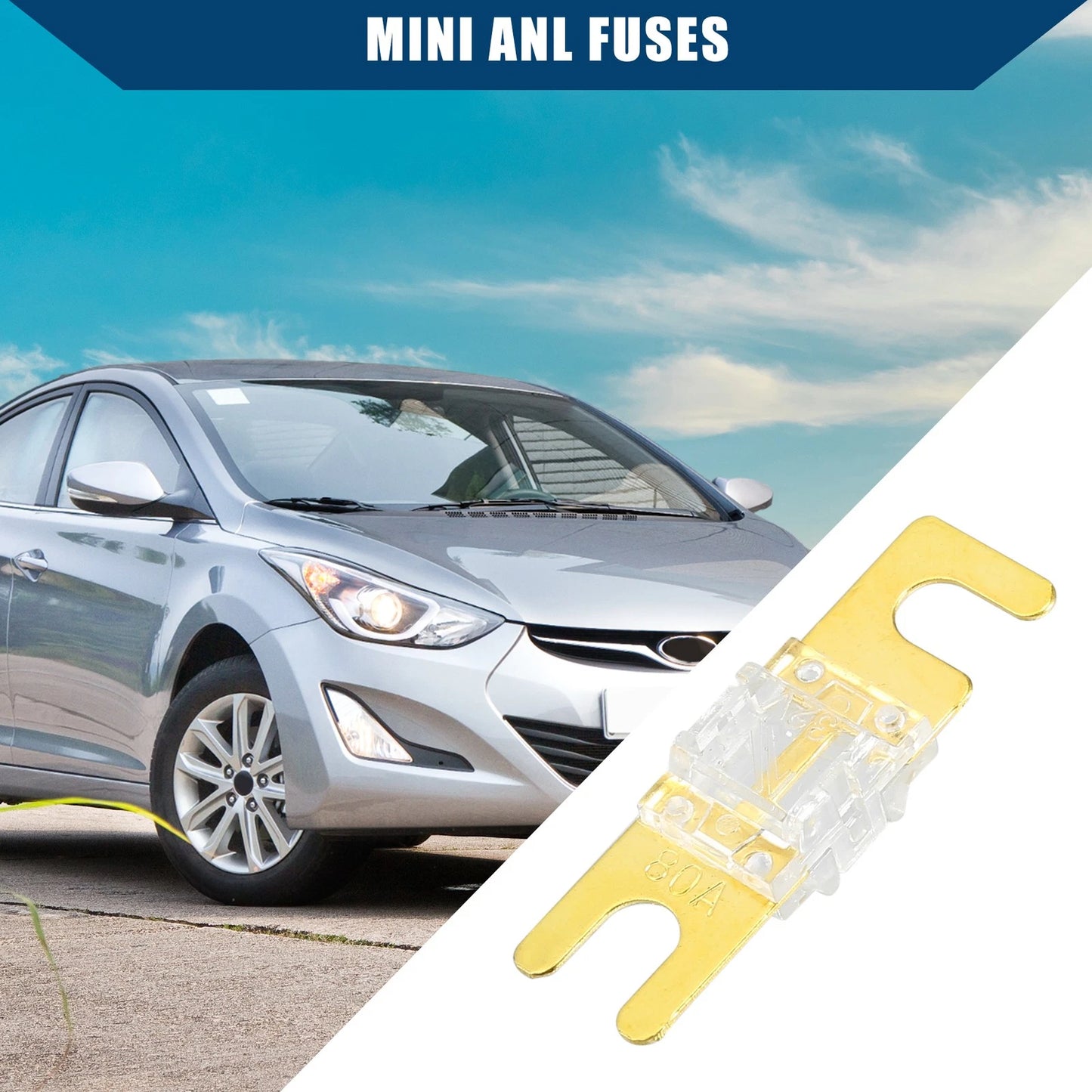 10 Pcs Mini ANL Fuses 80A for Car Motorcycle (Universal)