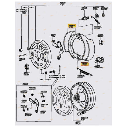 Park Brake Shoes Set for Landcruiser BJ40 BJ42 BJ43 FJ55 40 55 Series