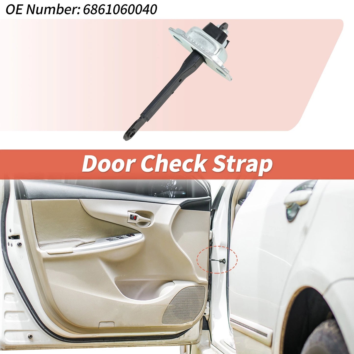 Door Check Strap for Toyota LandCruiser 70 Series (1984–Present) No.6861060040