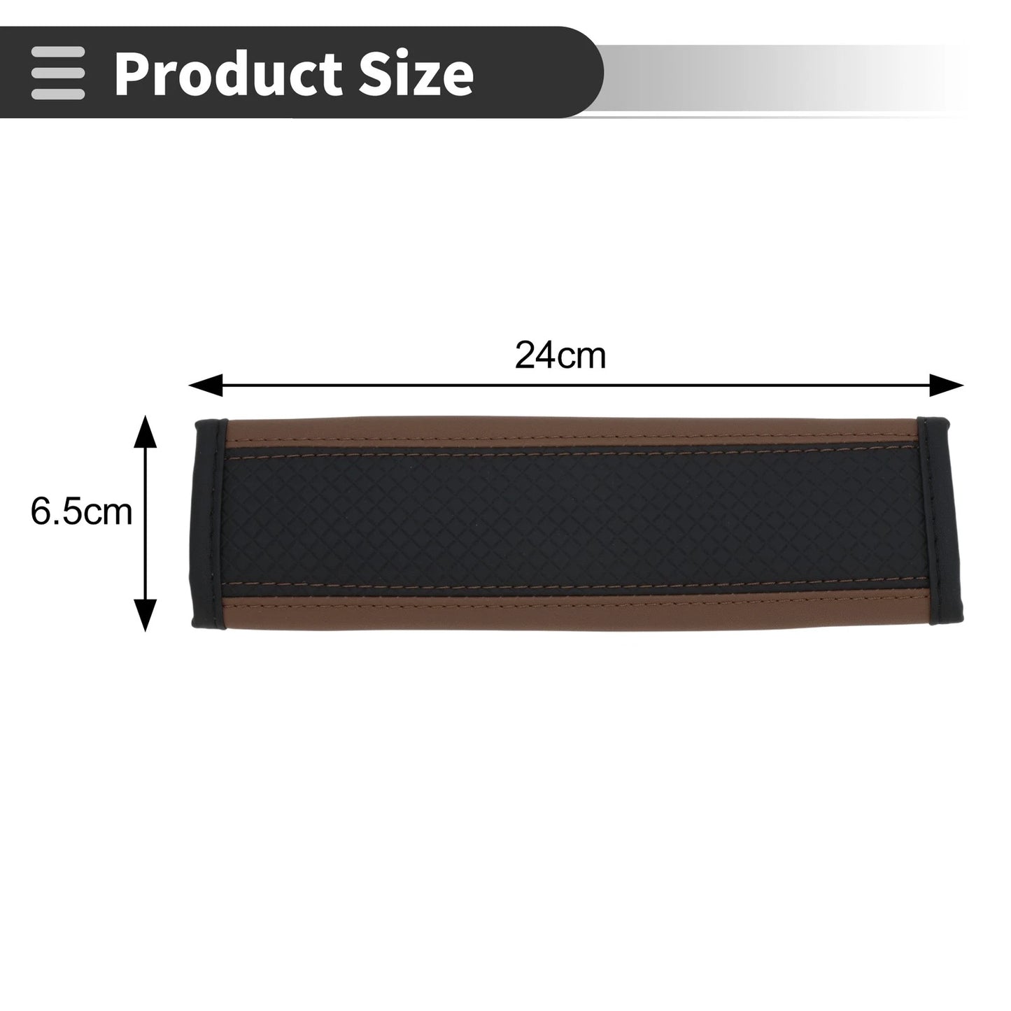 Set of 2 Faux Leather Seat Belt Cover Pads for Universal Fit (24cm)