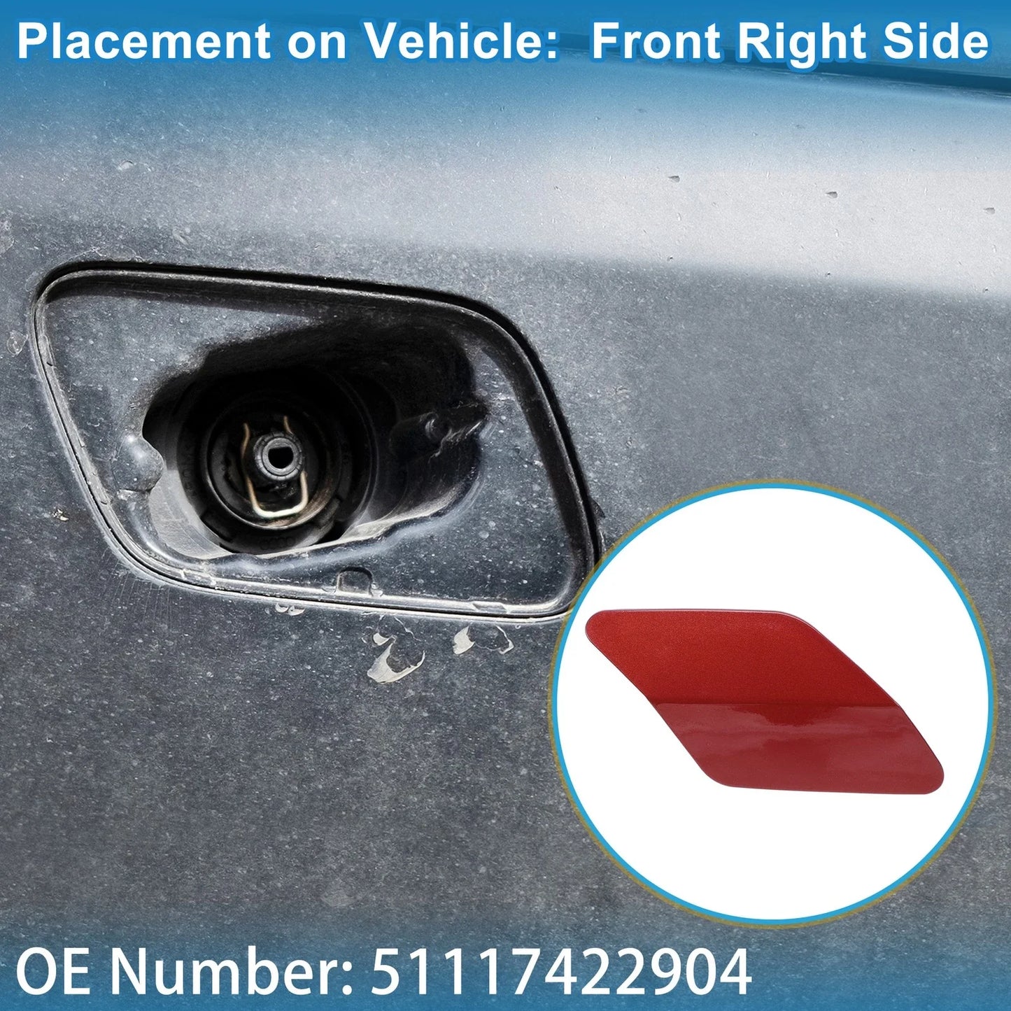 Front Right Washer Nozzle Cover Cap for BMW X6 (2015-2019)