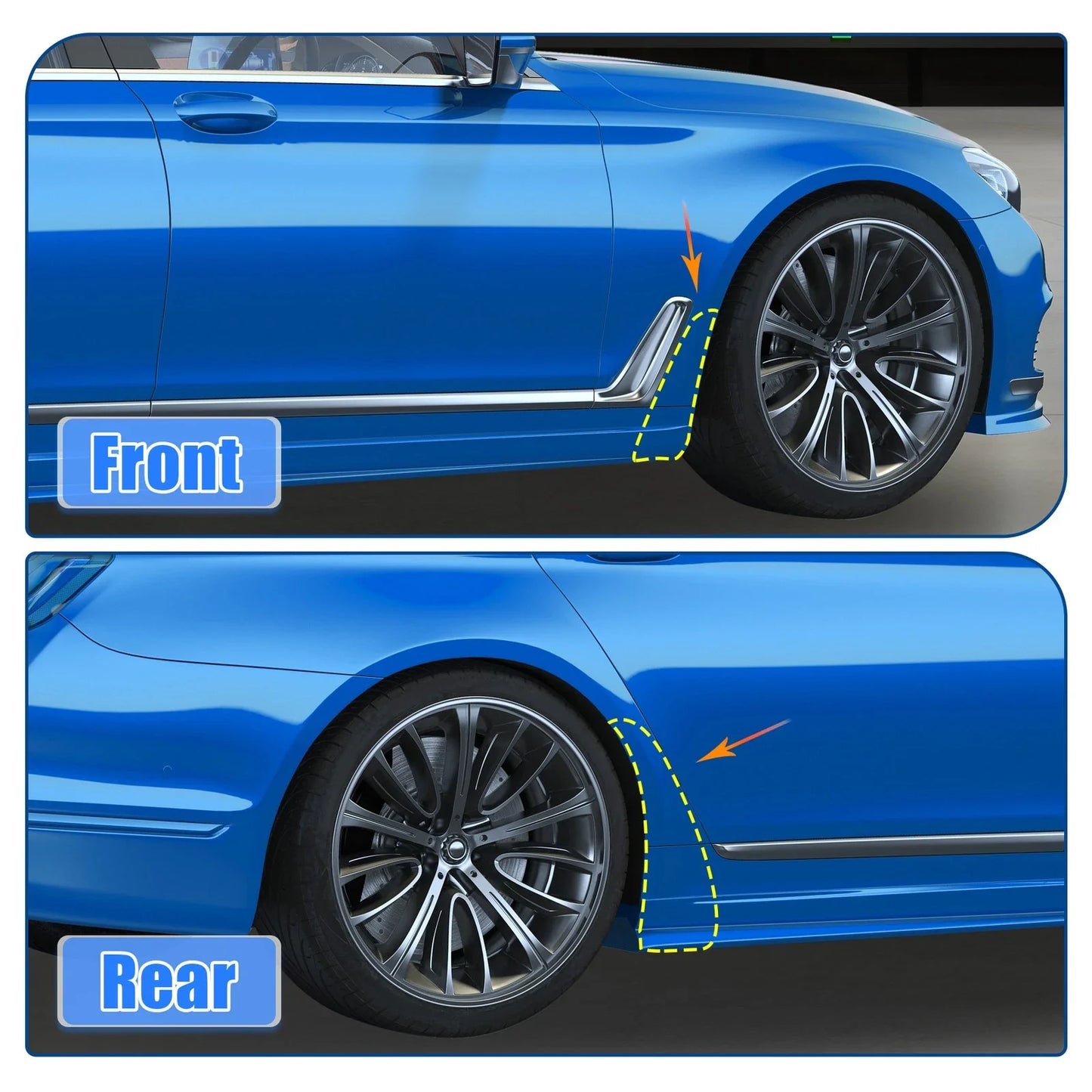 Front Rear Mudguards Fender Set for Honda Civic  - Black with Screws