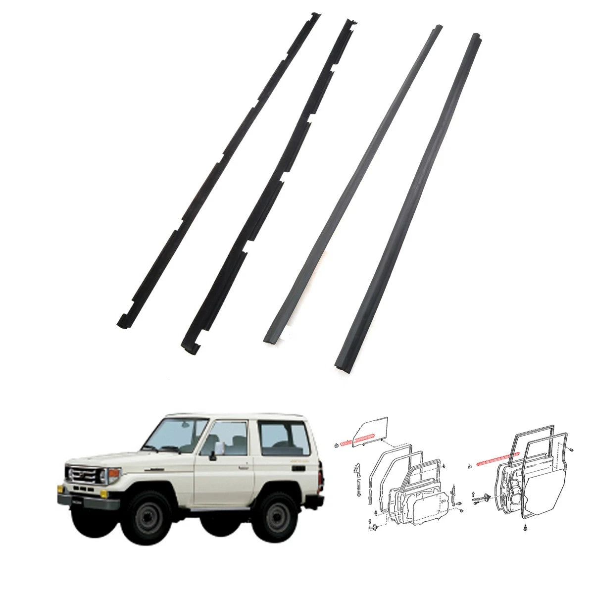 Outer Weatherstrip for Toyota Land Cruiser 4D (FZJ76, GRJ79, VDJ79)