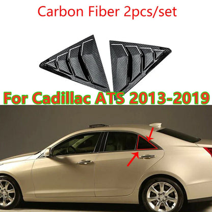 2 x Carbon Fiber Side Window Louver Shutter Cover for Cadillac ATS (2013–2019)