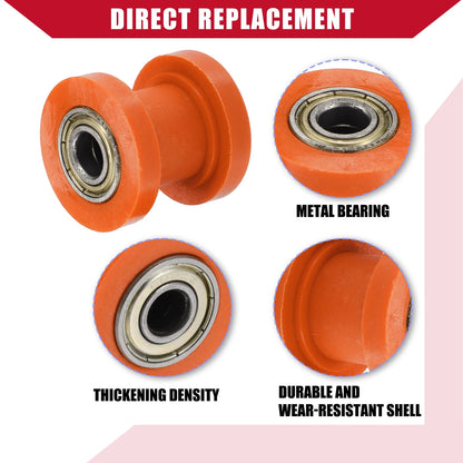 Set of 2 Chain Roller Pulley Tensioners for Motorcycle Mini Bike (8mm, 10mm)