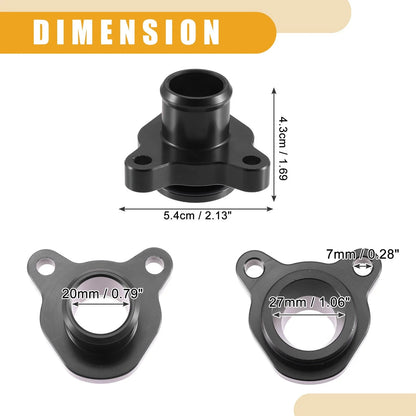 Engine Coolant Hose Fitting with Clamp for BMW 330i Black