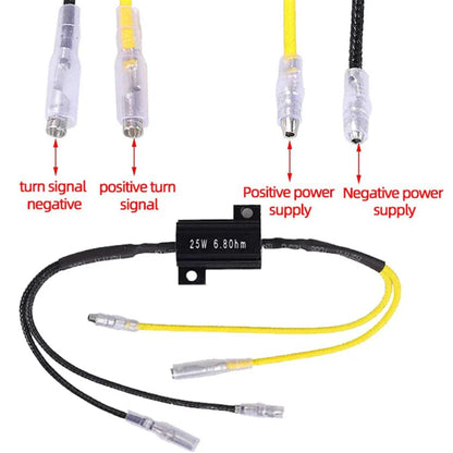 4 x 6.8Ohm 25W LED Mini Turn Signal Resistors for Motorcycle