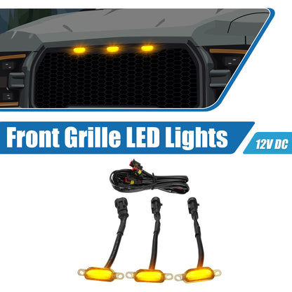 LED Front Grille Lights for Ford F150 F250 F350 (2015–2023) - Amber