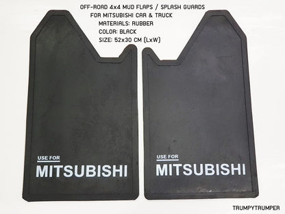 Mud Flaps for Mitsubishi 4WD 4X4 Off-Road Truck - Black Rubber