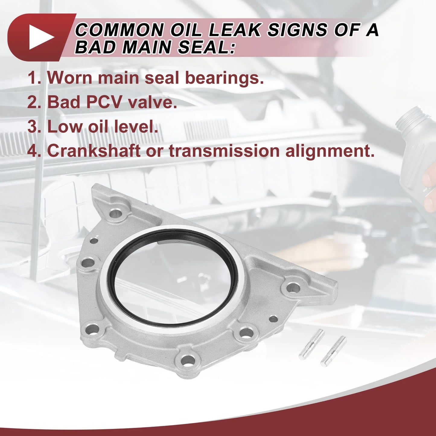 1 Pc Crankshaft Oil Seal with Flange for Nissan TD25 TD27 TD27T (–) No. 12279-43G05