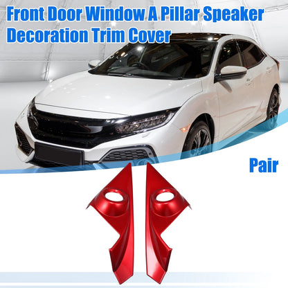 Red Front Door Window A Pillar Speaker Trim Cover for Honda Civic (2016–2021)