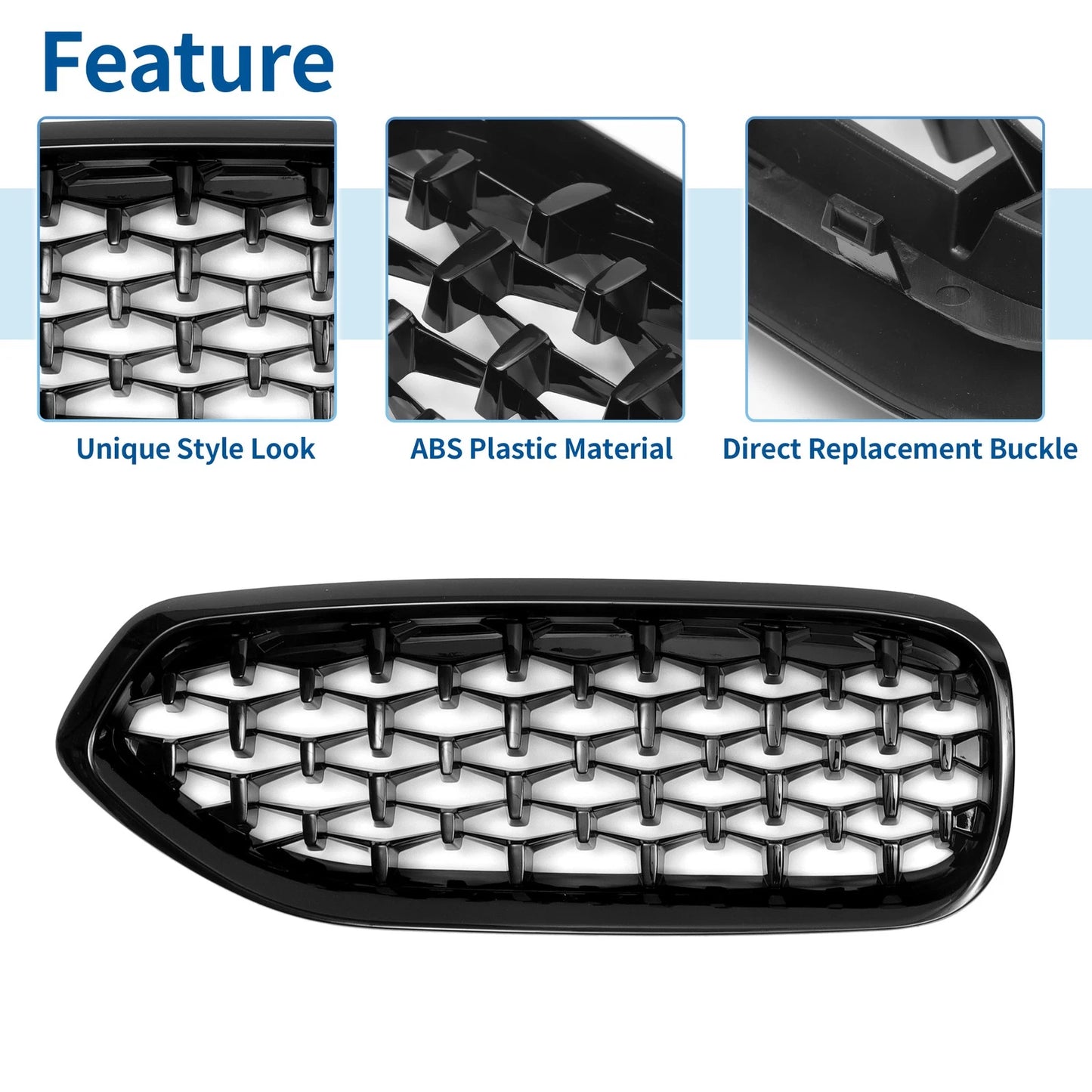 1 Pair Front Upper Bumper Grille for BMW Z4 G29 (2018–2024) Gloss Black