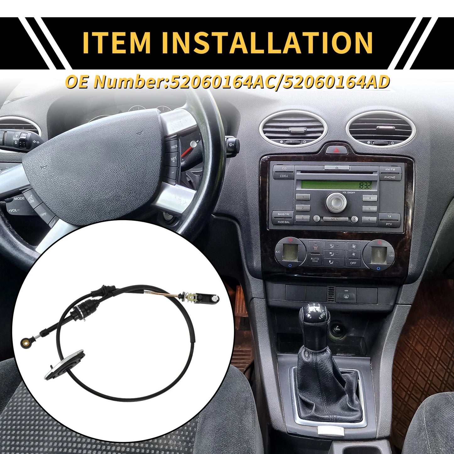 Auto Transmission Gear Shifter Cable No.52060164AC for Jeep Wrangler (2007–2010)