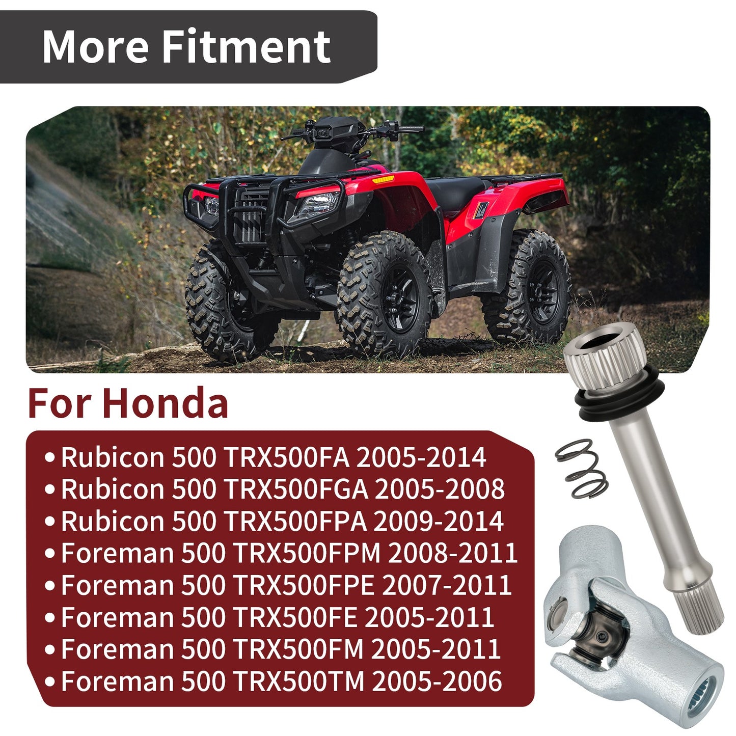 Rear Drive Shaft U-Joint Yoke for Honda Foreman 500 TRX500FE/FM (2005–2011)