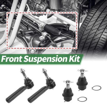 4 Pcs Front Suspension Kit Tie Rod Ends & Ball Joints for Chevrolet Silverado 1500
