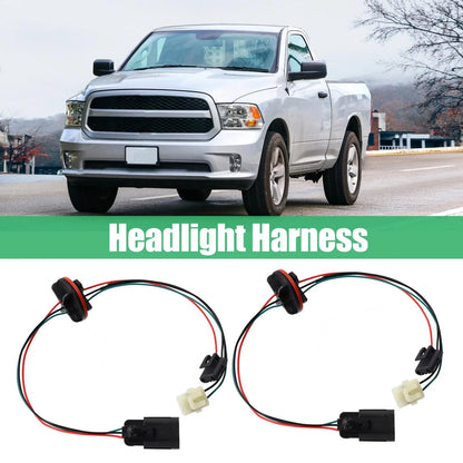 2 x Headlight Harness for Dodge Ram 1500 2500 3500 Quad Halogen (2002-2023)