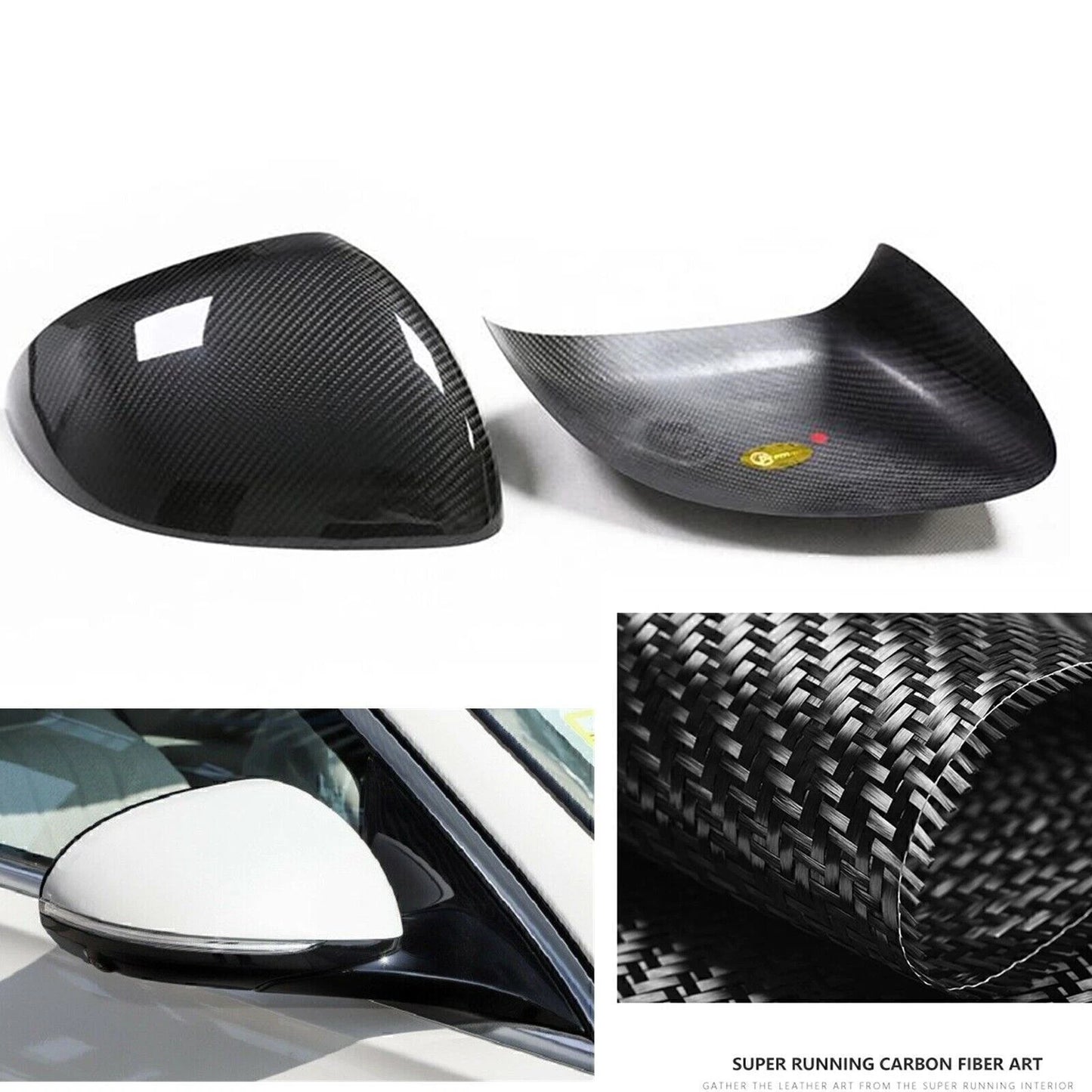 1 Pair Carbon Fiber Side Mirror Covers for Mercedes Benz C S Class (2021-2023)