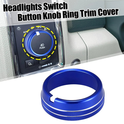 Headlight Switch Button Knob Trim Cover for Dodge Ram 2010-2017 Blue