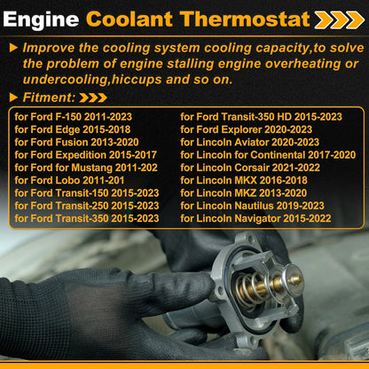 Engine Coolant Thermostat BL3Z8575A for Ford F-150 (2011–2023) with Seal