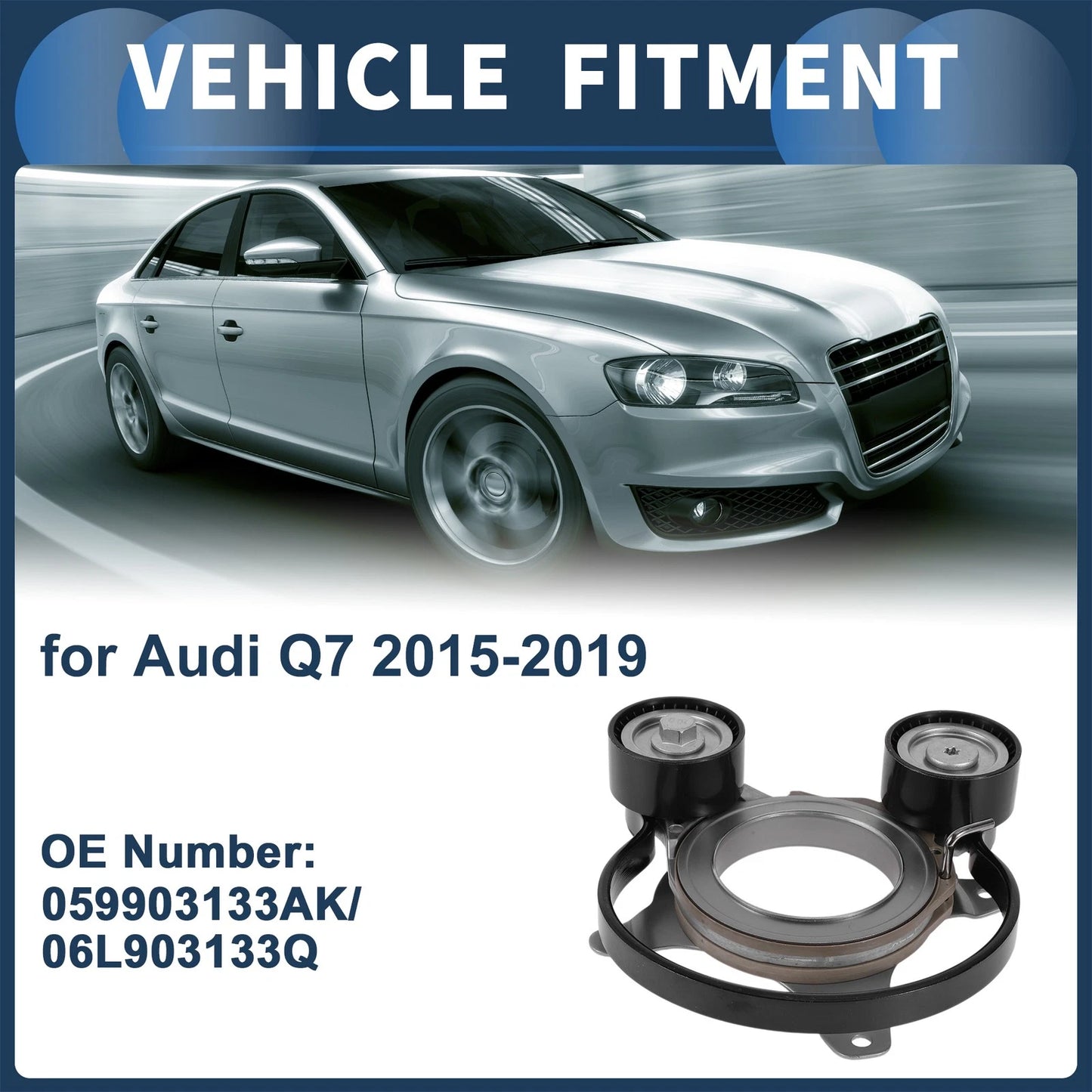 Belt Tensioner for Audi Q7 (2015–2019) No. 059903133AK/06L903133Q Metal