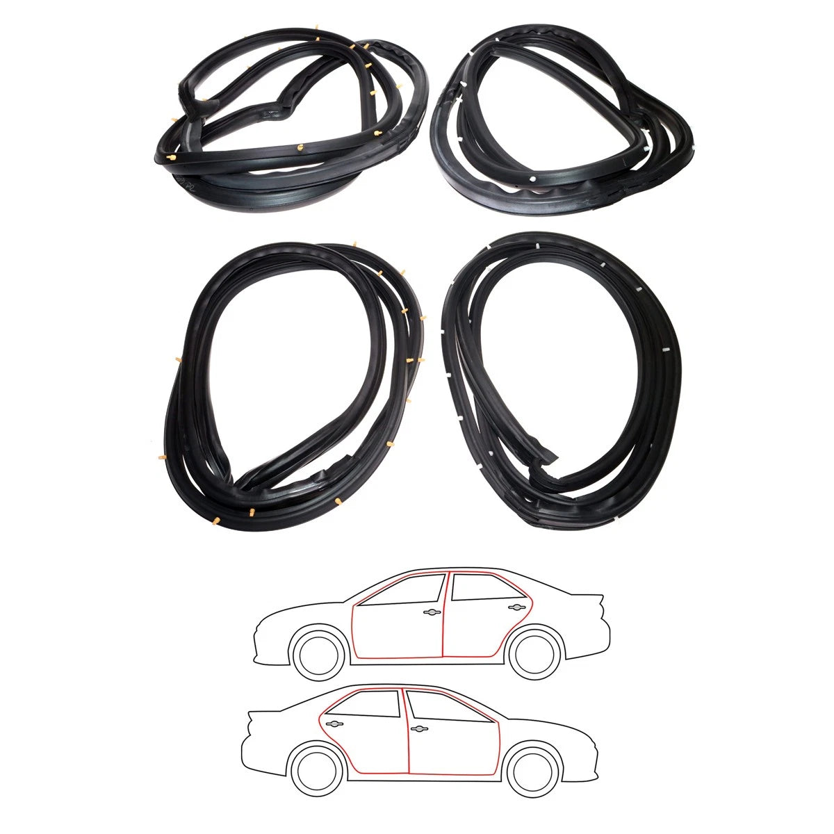 Rear Door Weatherstrip Set for Nissan Bluebird U12 (1989–1992)