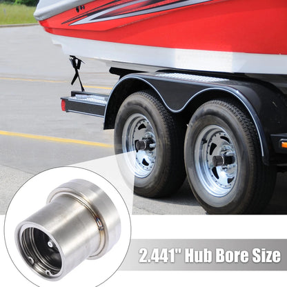 Set of 4 Stainless Steel Boat Trailer Bearings with Grease Dust Cap