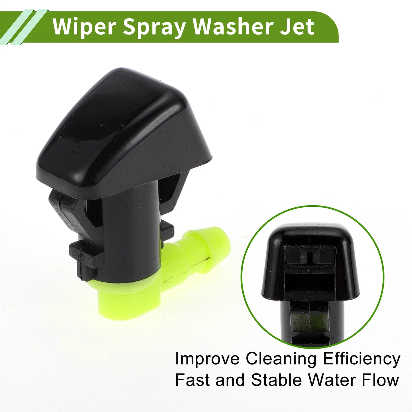 Windshield Washer Nozzle Set of 2 with Y Hose Connector for Ford Edge (2011–2015)