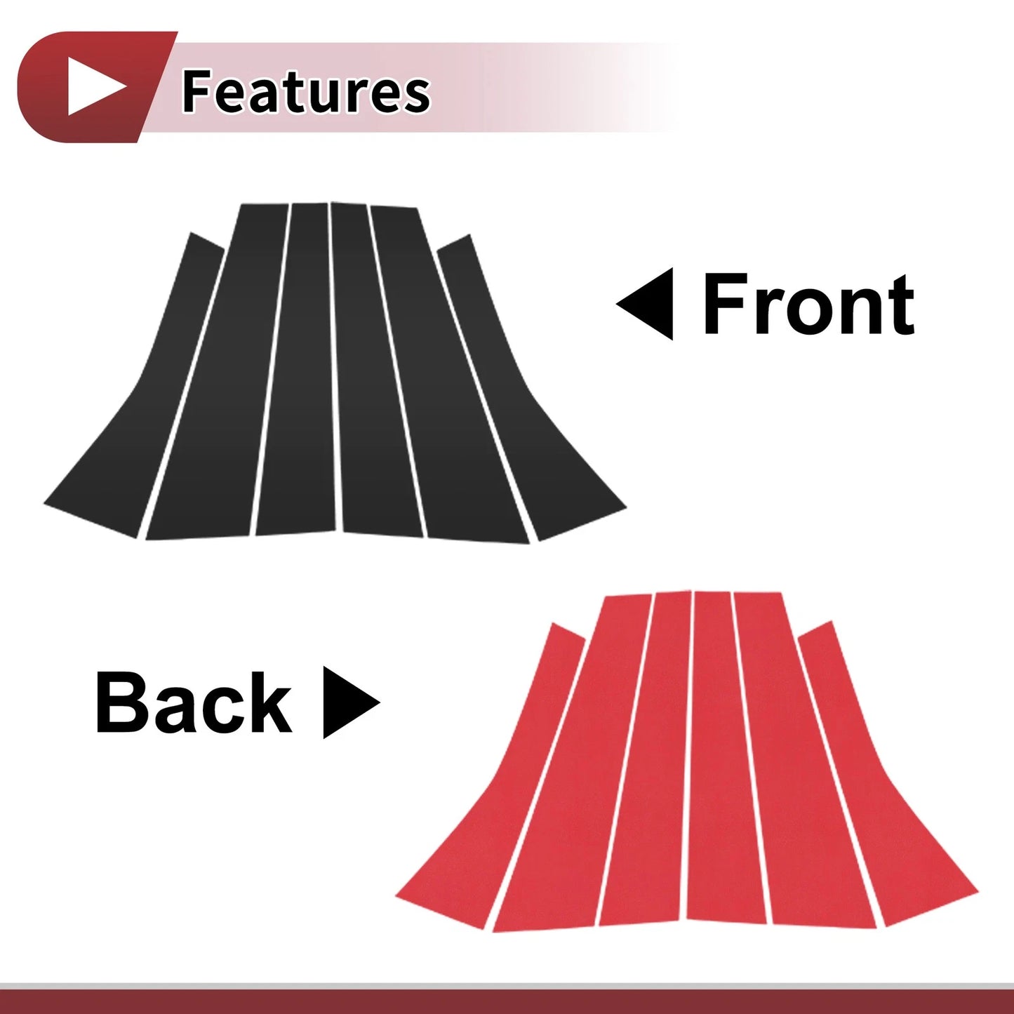 Set of 6 Door Pillar Window Trim for Volkswagen Polo (2002–2009)