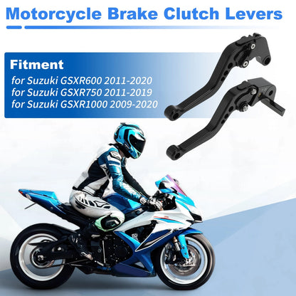 Short Brake Clutch Lever for Suzuki GSXR600 GSXR750 GSXR1000 (2006–2023) Black