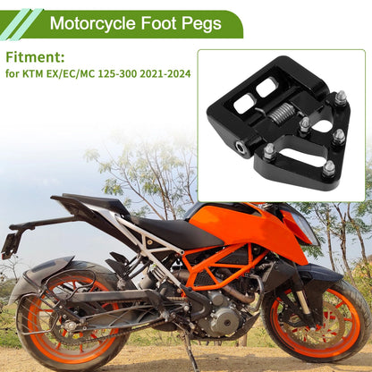 Motorcycle Foot Pegs for KTM EX/EC/MC 125-300 (2021–2024) Aluminum Alloy Black