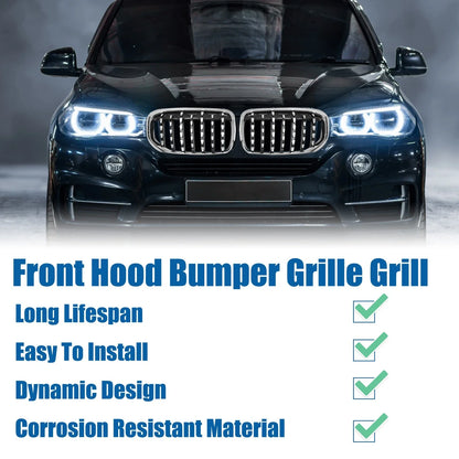 Front Hood Bumper Grille Grill for BMW X5 Silver Tone