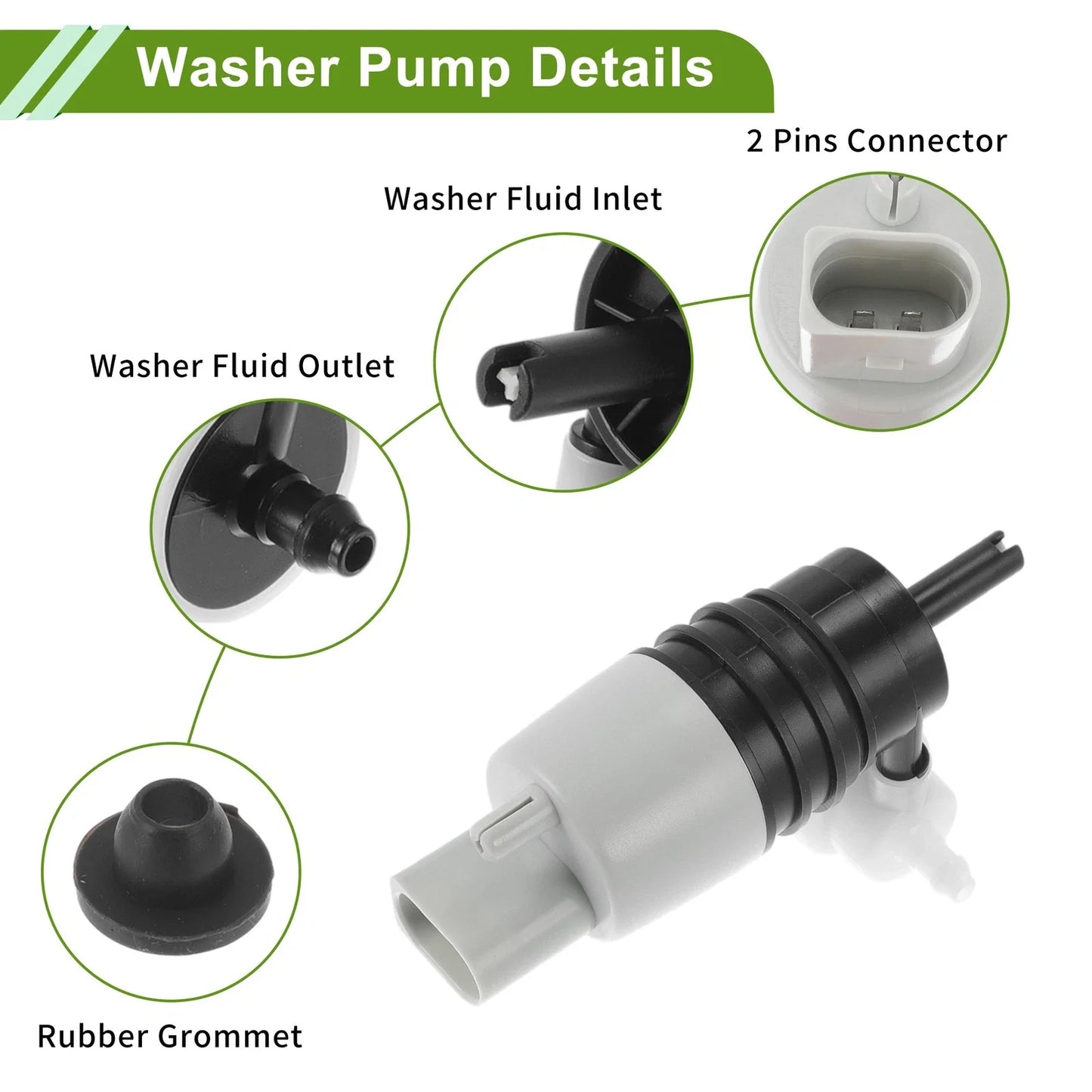 Windshield Washer Pump w/Grommet for Mercedes Benz G63 AMG (2013-2023)