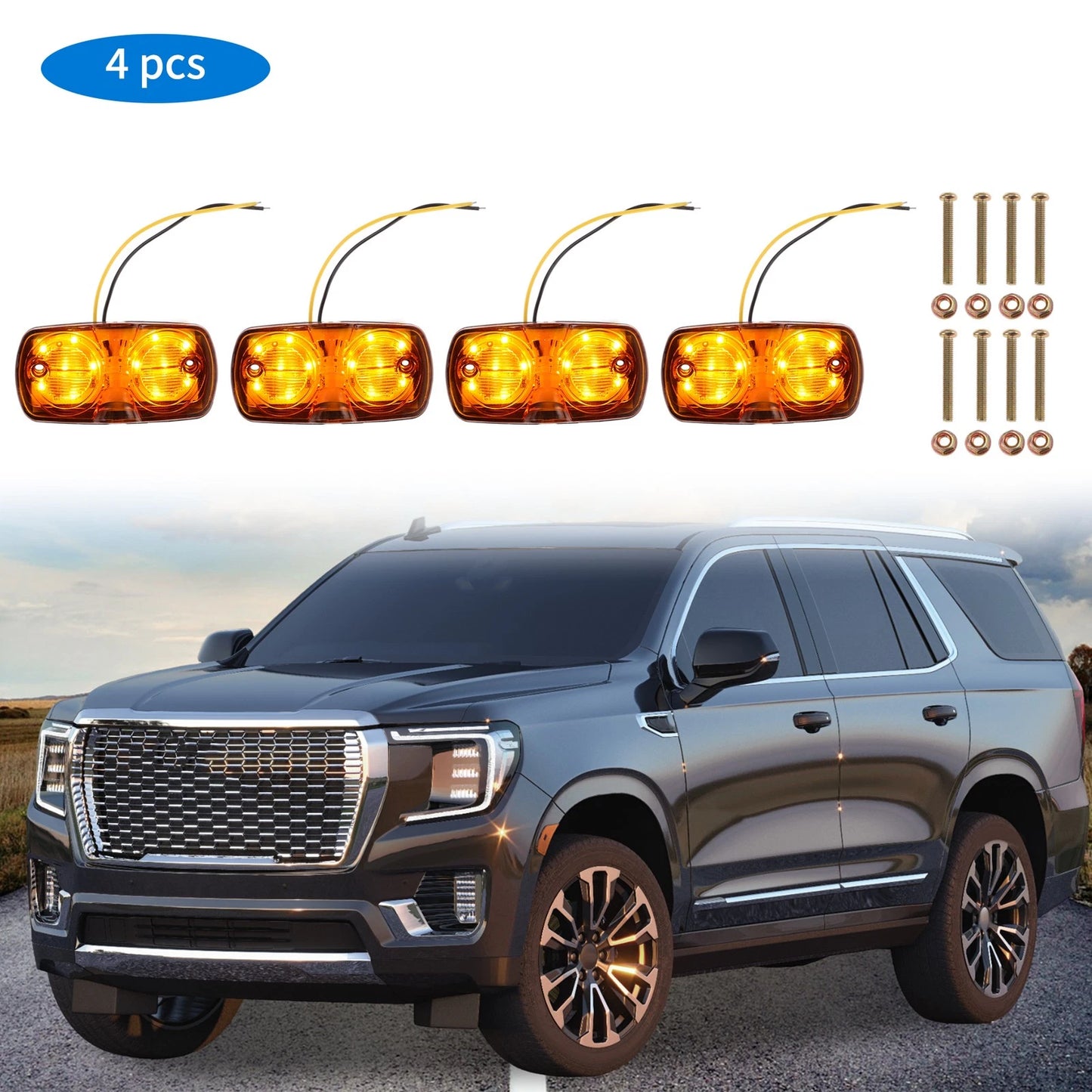 Set of 4 LED Side Fender Marker Lights