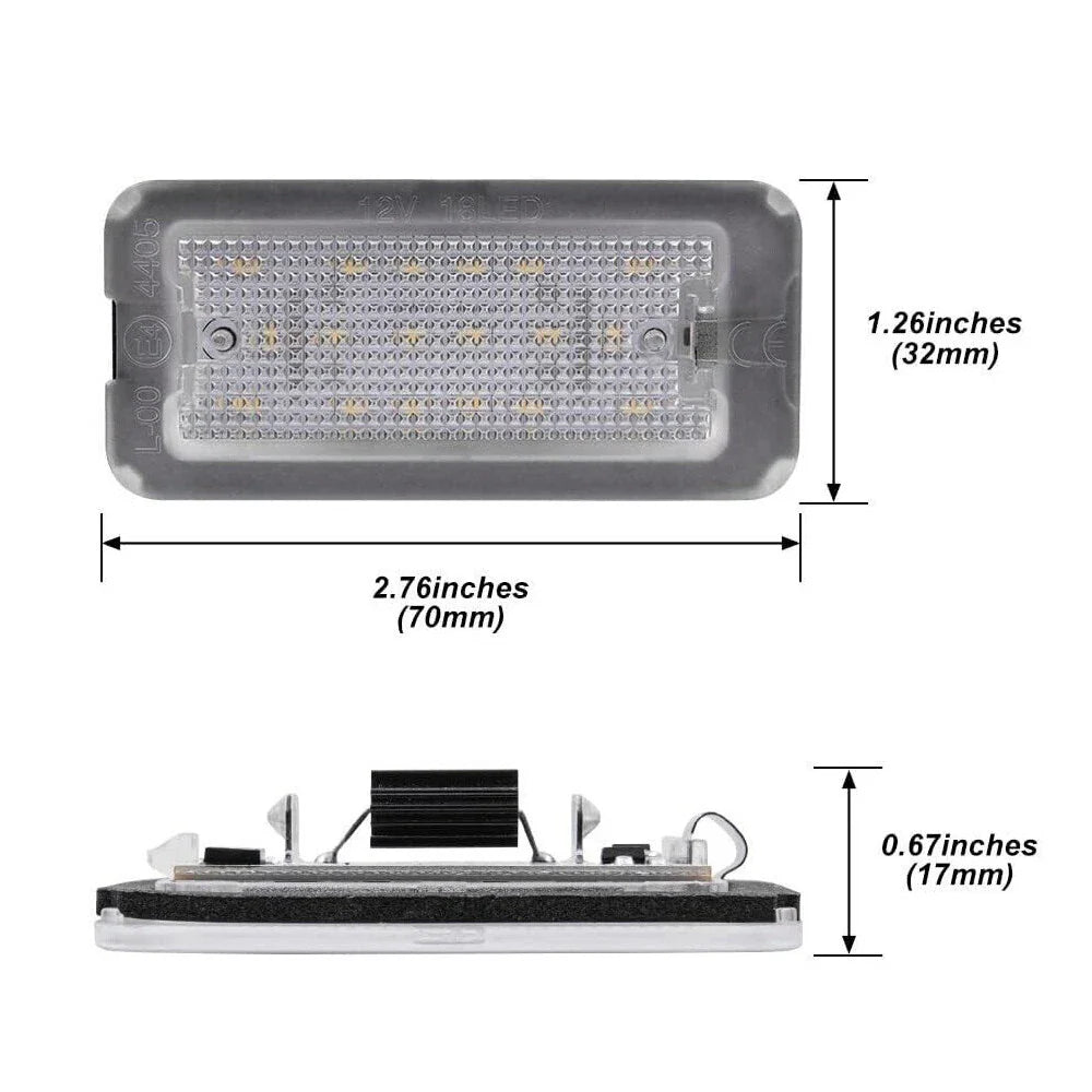 White LED License Plate Lights for Fiat Abarth 500 500C (2008-2023)