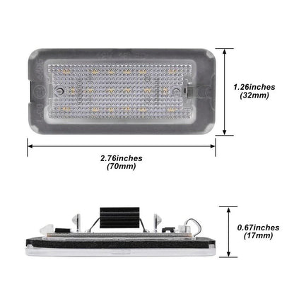 White LED License Plate Lights for Fiat Abarth 500 500C (2008-2023)