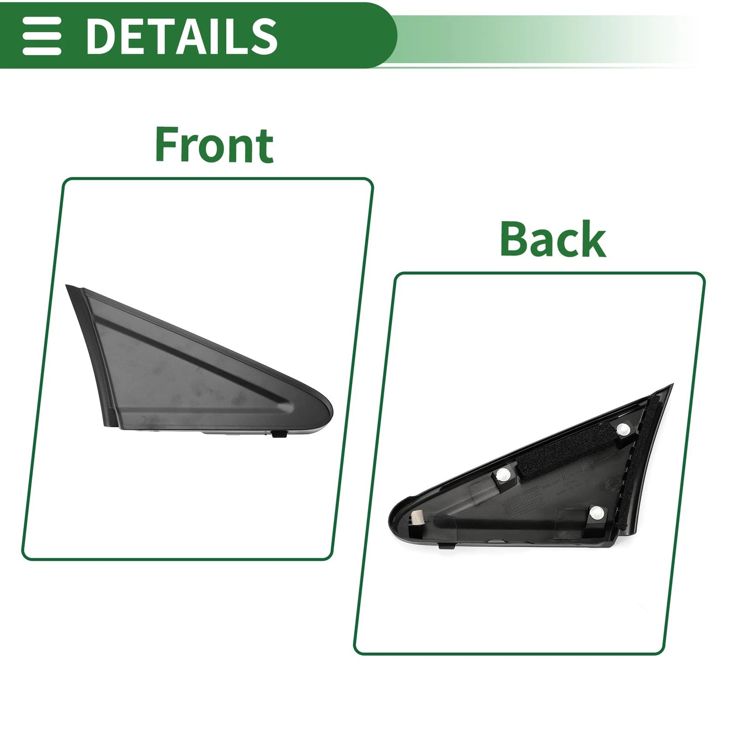 Front Right Side Door Pillar Window Trim for Honda Civic (2012–2015) No.75490TR0A01