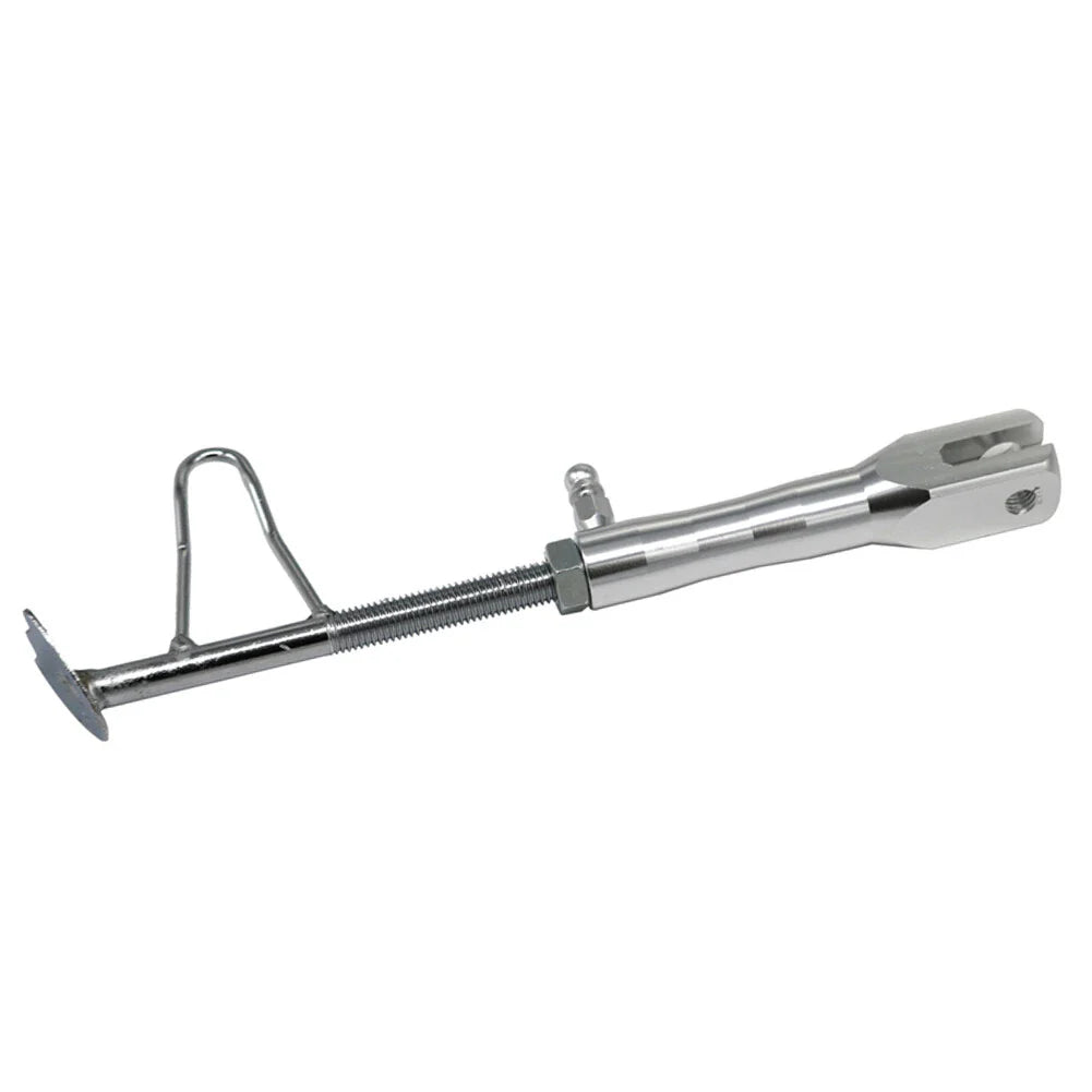 Adjustable Non-Slip Motorcycle Foot Side Stand Support Leg Kickstand Silver