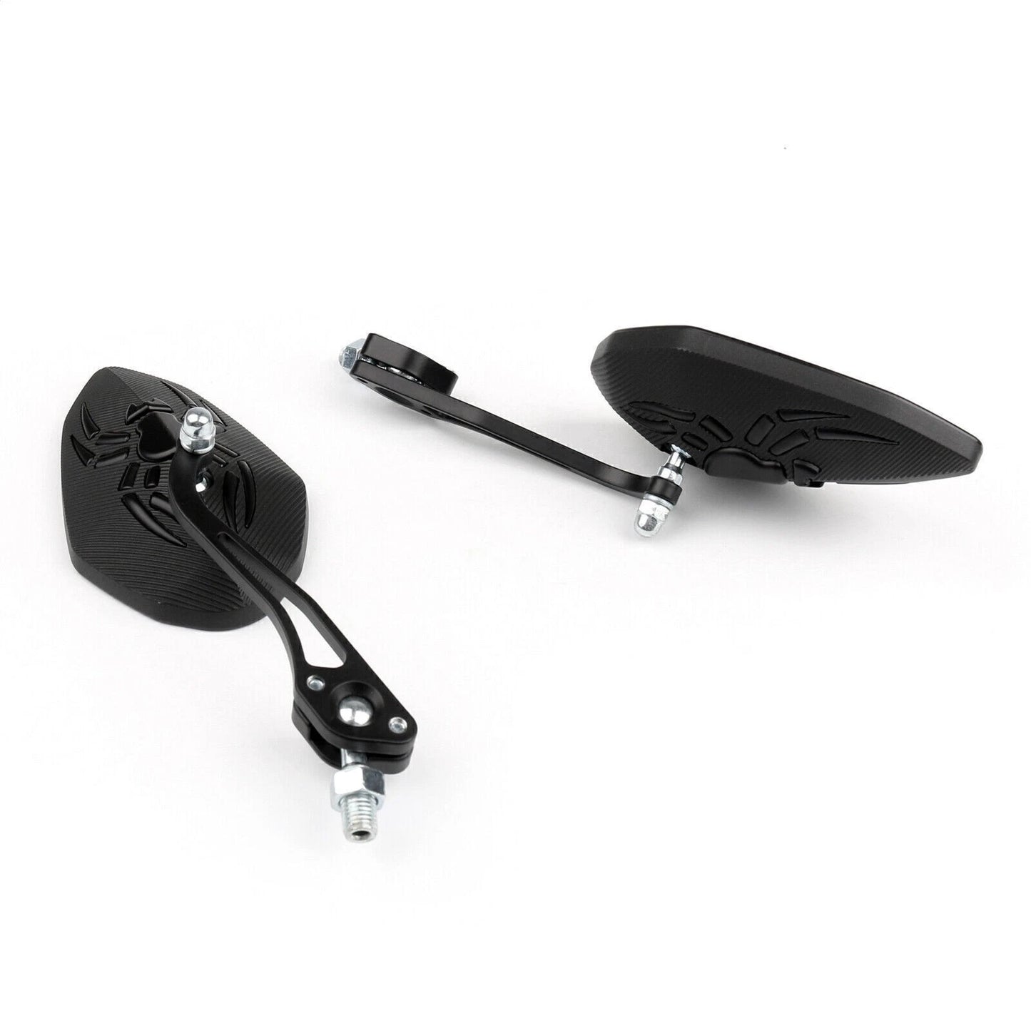 Pair of 8/10mm Black Rear View Side Mirrors for Motorcycle/Bicycle