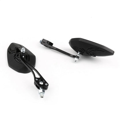 Pair of 8/10mm Black Rear View Side Mirrors for Motorcycle/Bicycle