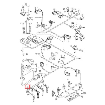 Red Ignition Coil Wiring Harness for Audi A1, VW Golf, Skoda (2010-2018)