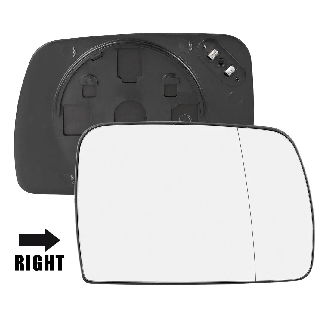 Right Side Rearview Mirror Glass Heated with Backing for BMW X5 (2000-2006)