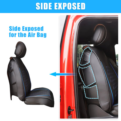 Set of 5 Front Rear Seat Covers for Toyota Tacoma (2005–2024) Black Blue