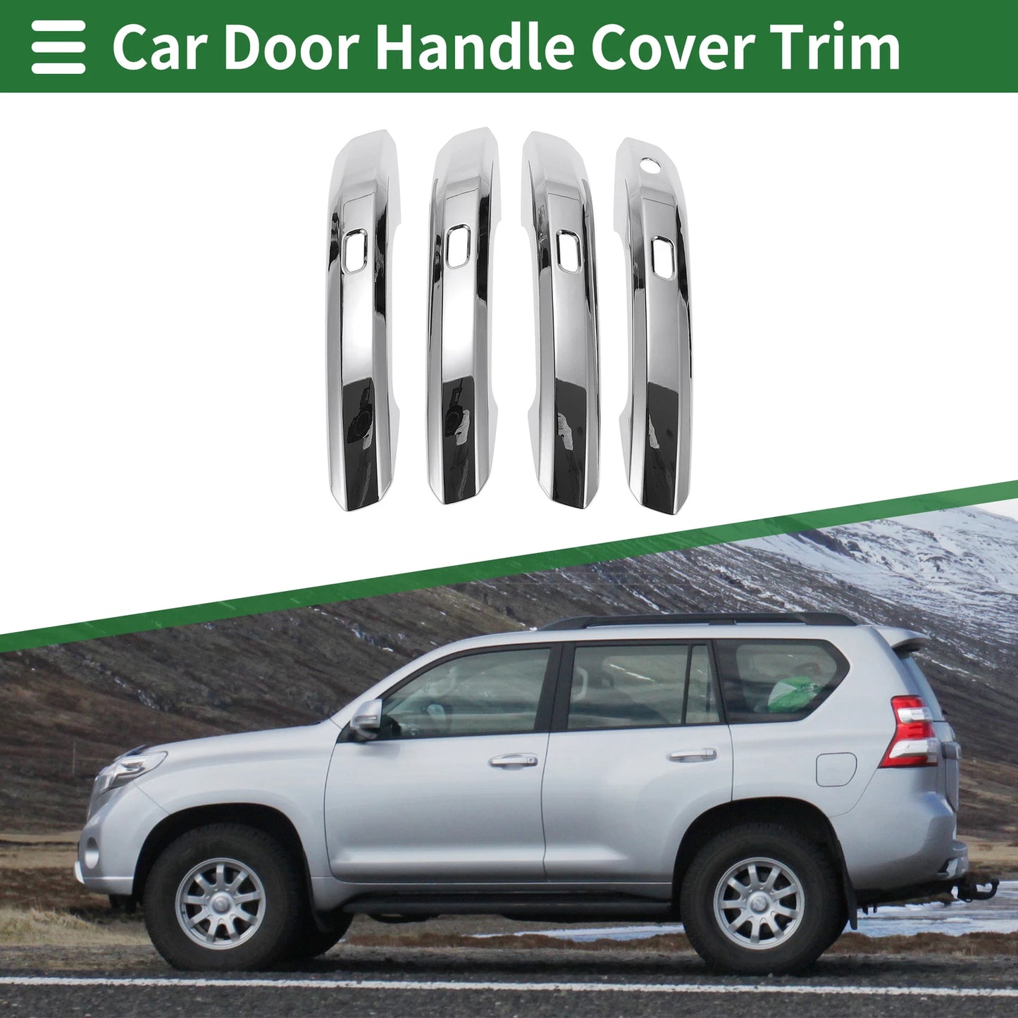 Car Door Handle Cover Trim for Audi A4L (2017–2021) Silver Tone