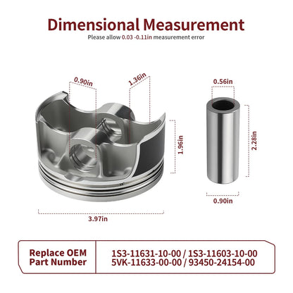 Top End Rebuild Kit 102mm Piston for Yamaha Rhino 700 YXR700F (2008–2012)