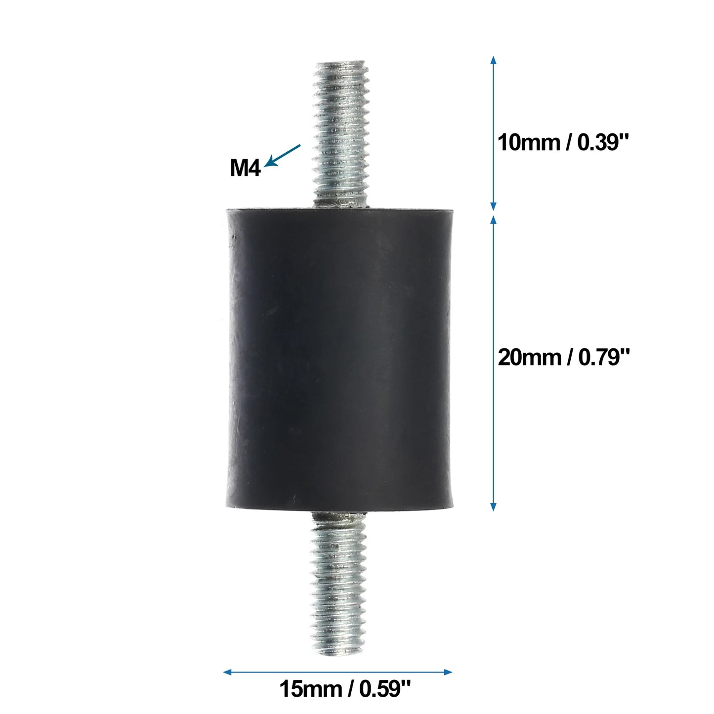 Set of 4 M4 Car Anti Vibration Rubber Isolator Dampers 15x20mm