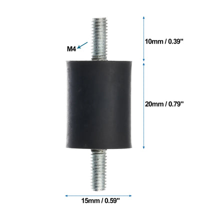 Set of 4 M4 Car Anti Vibration Rubber Isolator Dampers 15x20mm