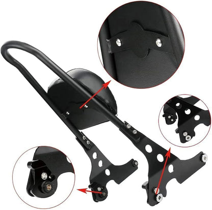 Passenger Backrest Pad Sissy Bar Cushion for Harley Sportster XL 883 1200 (2004-2023)