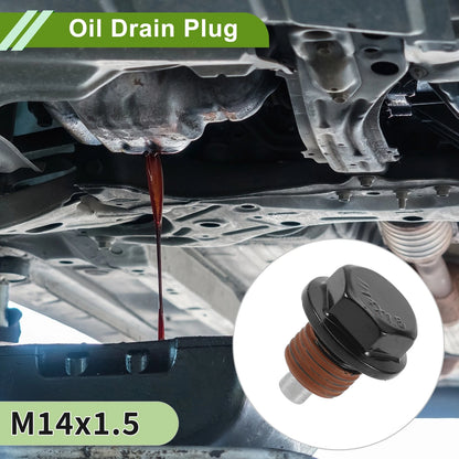 Set of 2 M14x1.5 Copper Oil Drain Plug with Gasket for Car Motorcycle