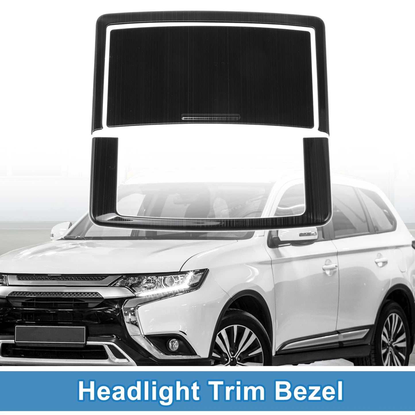 Set of 2 Headlight Trim Bezels for Mitsubishi Outlander (2022–2024) ABS
